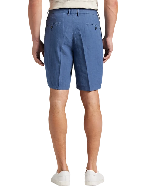 Joseph Abboud Modern Fit Linen Shorts, Indigo - Image 2
