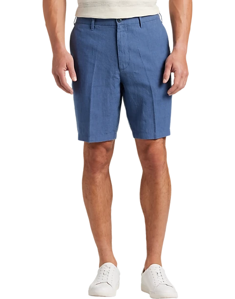 Joseph Abboud Modern Fit Linen Shorts, Indigo