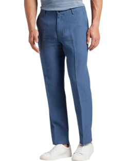 Joseph Abboud Modern Fit Linen-Blend Pants, White