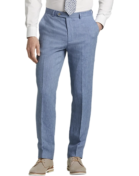 JOE Joseph Abboud Linen Slim Fit Suit Separates Dress Pant, Light Blue