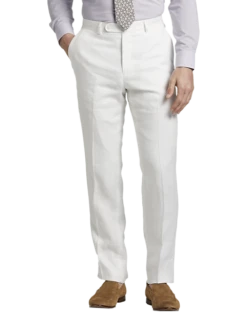 JOE Joseph Abboud Linen Slim Fit Suit Separates Dress Pant, White