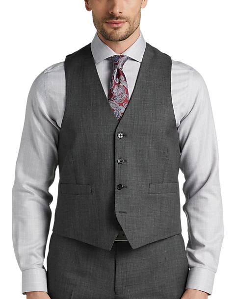 Joseph Abboud Classic Fit Suit Separates Vest, Gray Sharkskin