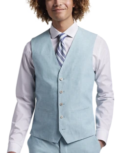 JOE Joseph Abboud Slim Fit Linen Blend Suit Separates Vest, Teal