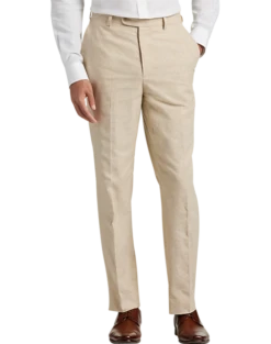 JOE Joseph Abboud Slim Fit Linen Blend Suit Separates Pants, Tan Chambray