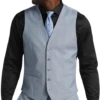 JOE Joseph Abboud Slim Fit Suit Separates Vest Light Blue Sharkskin