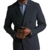 JOE Joseph Abboud Slim Fit Double Breasted Suit Separates Coat, Navy Plaid Seersucker