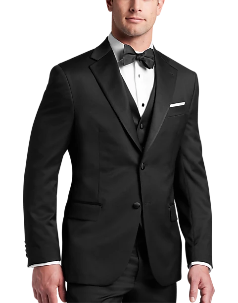 Joseph Abboud Black Label Modern Fit Suit Separates Tuxedo Coat, Black - Image 4