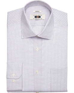 Joseph Abboud Classic Fit Spread Collar Dress Shirt, Burgundy Grid