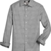 Joseph Abboud Modern Fit Sport Shirt, Black & White Glen Plaid