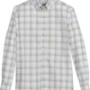 Joseph Abboud Modern Fit Short Sport Shirt, Olive Plaid