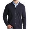 Joseph Abboud Modern Fit Spread Collar Knit Cardigan, Navy