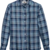 Joseph Abboud Modern Fit Slub Sport Shirt Blue Plaid