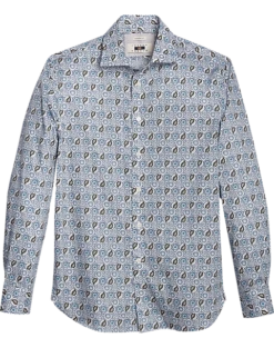 Joseph Abboud Modern Fit Sport Shirt, Blue Paisley Mosaic