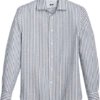 Joseph Abboud Modern Fit Sport Shirt, Navy Stripe