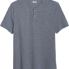 Joseph Abboud Modern Fit Short Sleeve Henley, Slate Stripe