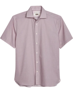 Joseph Abboud Modern Fit Sport Shirt, Burgundy Medallion