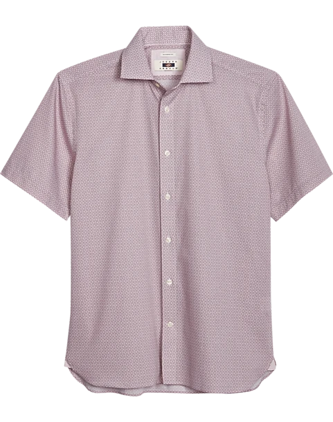 Joseph Abboud Modern Fit Sport Shirt, Burgundy Medallion
