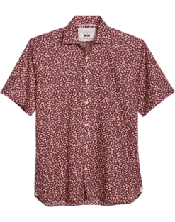 Joseph Abboud Modern Fit Sport Shirt, Burgundy Foliage