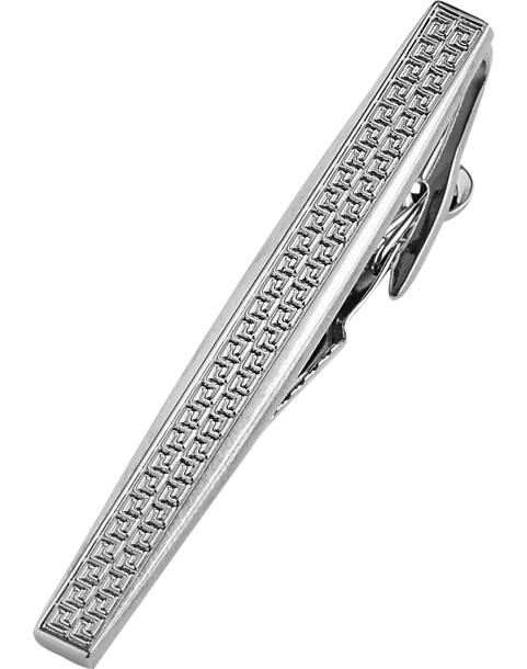 Joseph Abboud Meander Pattern Gunmetal Tie Bar