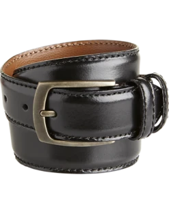 Joseph Abboud Double-Loop Edge Stitch Dress Belt, Cognac