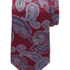Joseph Abboud Narrow Tie, Burgundy & Gray Paisley