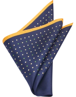 Joseph Abboud Pocket Square, Blue & Orange Dot