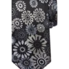 Joseph Abboud Narrow Silk Tie, Black Mod Floral