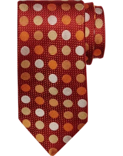 Joseph Abboud Narrow Tie, Red Multi Dots