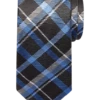 Joseph Abboud Narrow Tie, Blue & Black Plaid