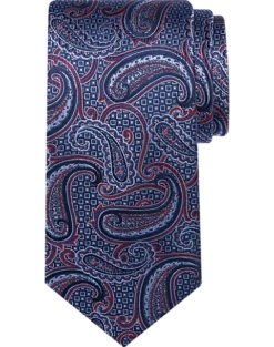 Joseph Abboud Narrow Tie, Navy Paisley