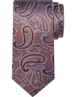 Joseph Abboud Narrow Tie, Orange Paisley