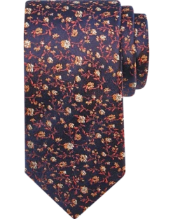 Joseph Abboud Narrow Tie, Rust Floral