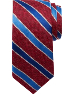 Joseph Abboud Narrow Tie, Red & Blue Stripe