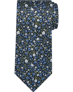 Joseph Abboud Narrow Tie, Navy & Blue Floral