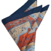 Joseph Abboud Linen Pocket Square, Navy & Rust Fresco