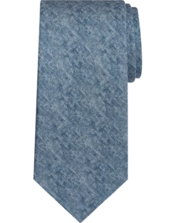 Joseph Abboud Linen Look Narrow Tie, Blue Mottled