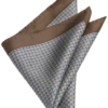 Joseph Abboud Pocket Square, Taupe Geo Check