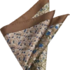 Joseph Abboud Silk Pocket Square, Taupe Multi Pattern Floral