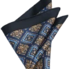 Joseph Abboud Silk Pocket Square, Navy Square Medallion