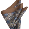 Joseph Abboud Silk Pocket Square, Taupe Square Medallion