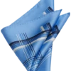 Joseph Abboud Silk Pocket Square, Blue Modern Grid