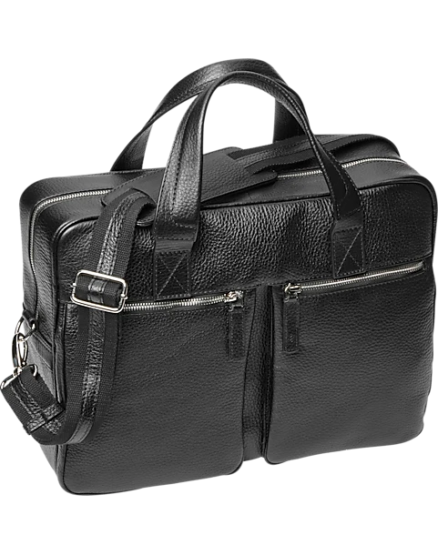 Joseph Abboud Pebbled Briefcase, Black
