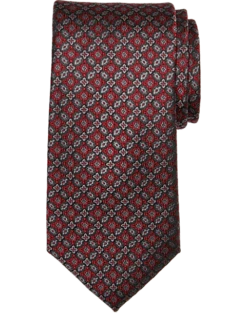 Joseph Abboud Narrow Tie, Red Medallion
