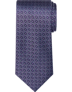 Joseph Abboud Narrow Tie, Purple Mini Floral