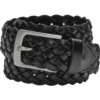 Joseph Abboud Genuine Leather Braided Belt, Black