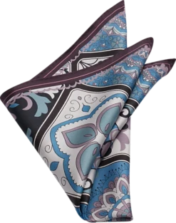 Joseph Abboud Pocket Square, Blue Tile Mosaic