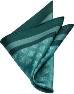 Joseph Abboud Pocket Square, Green Medallion