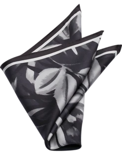 Joseph Abboud Pocket Square, Black Tropical