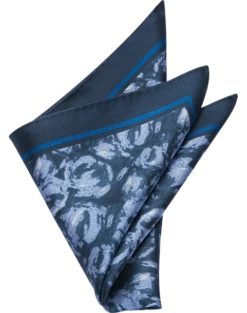 Joseph Abboud Pocket Square, Navy Abstract Swirls