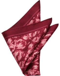 Joseph Abboud Pocket Square, Burgundy Abstract Swirls